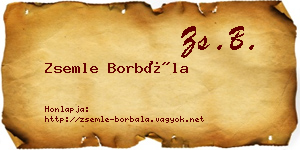 Zsemle Borbála névjegykártya